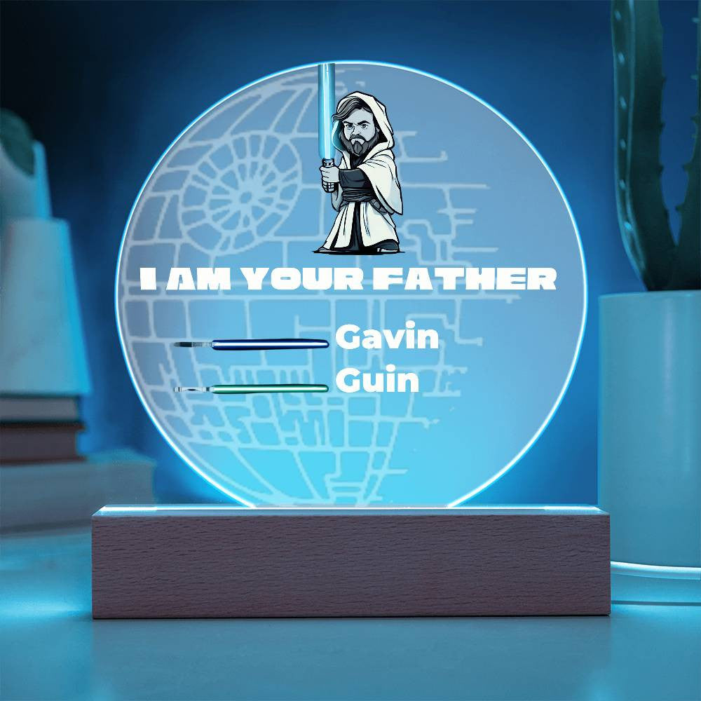 Personalized Jedi Acrylic Plaque with LED option