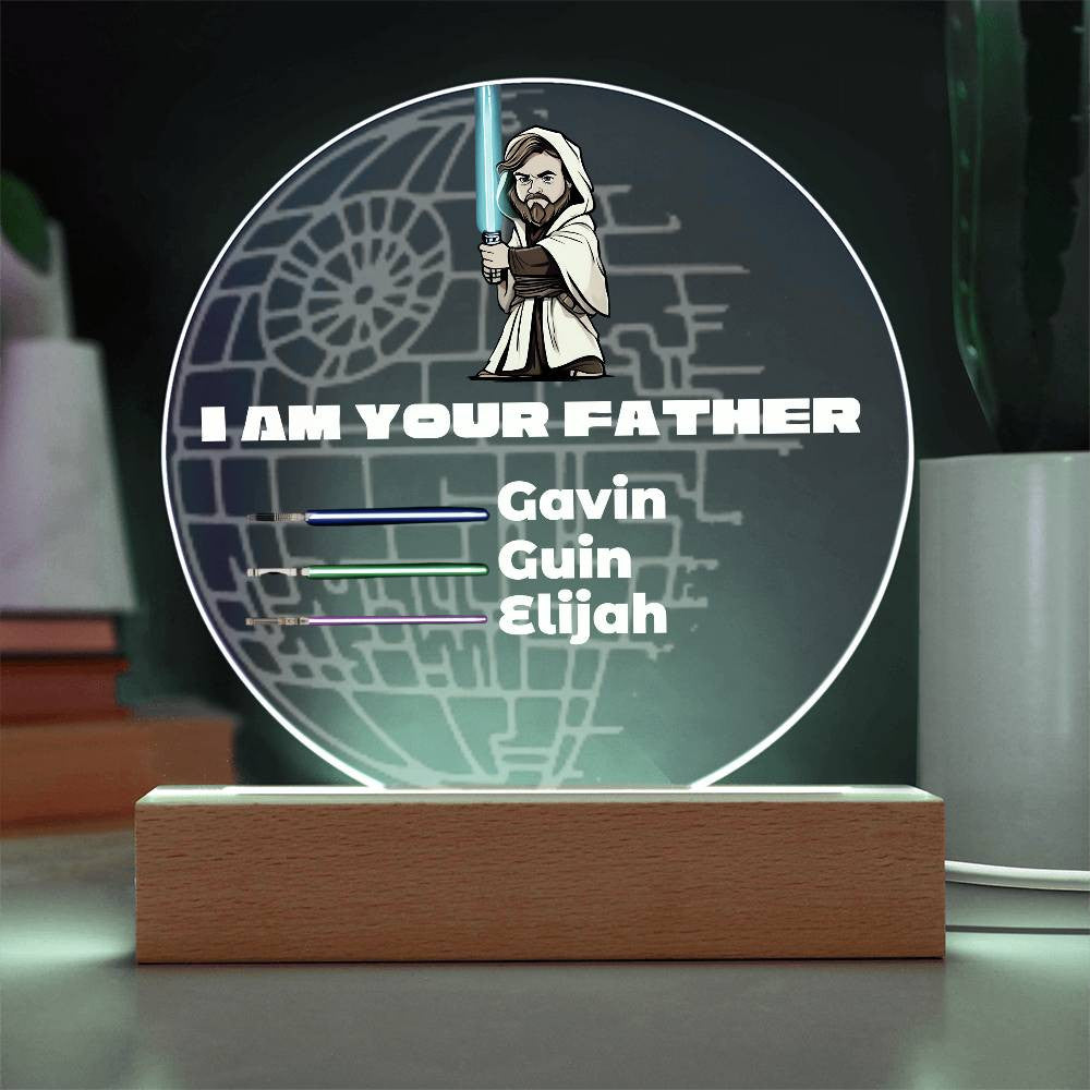 Personalized Jedi Acrylic Plaque with LED option