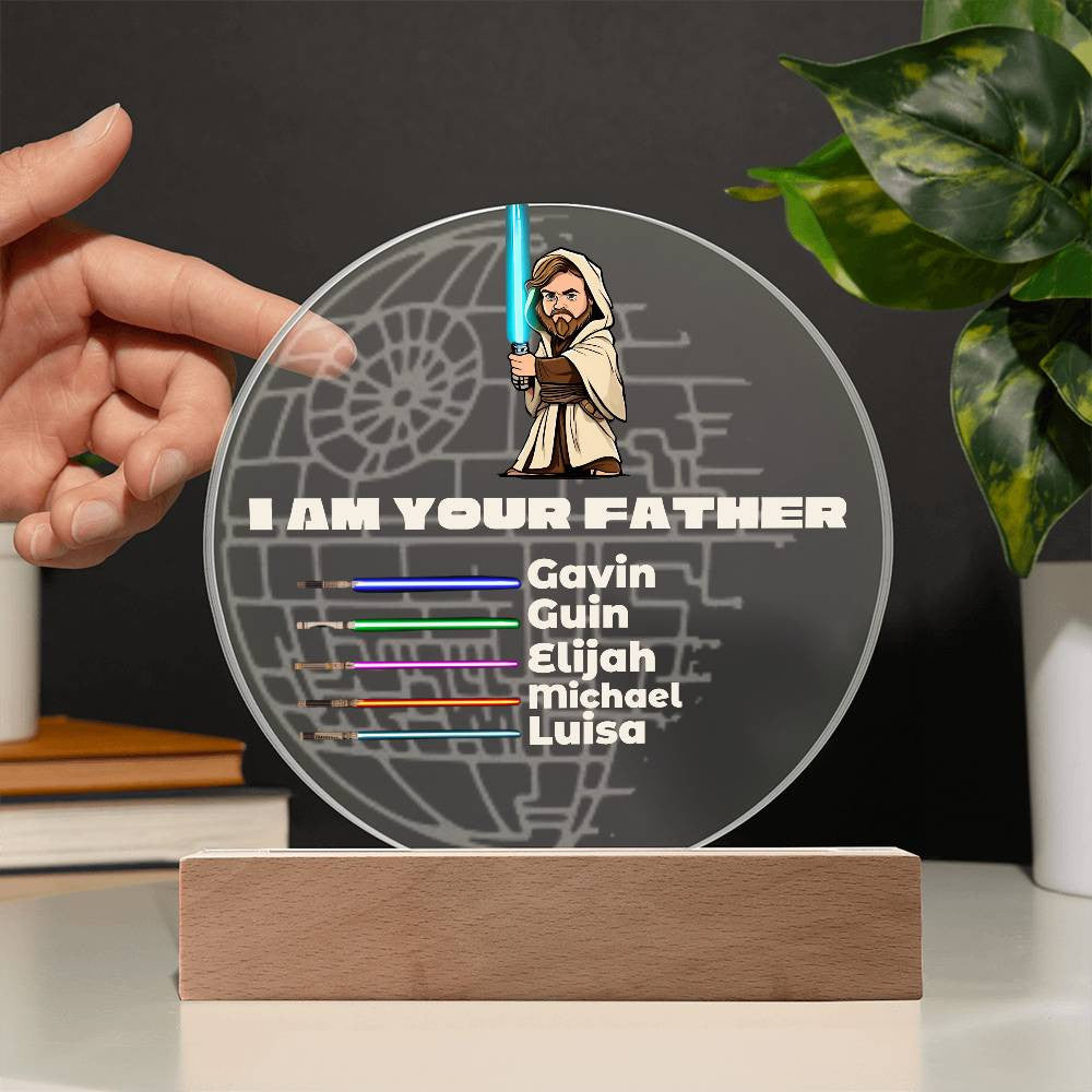 Personalized Jedi Acrylic Plaque with LED option