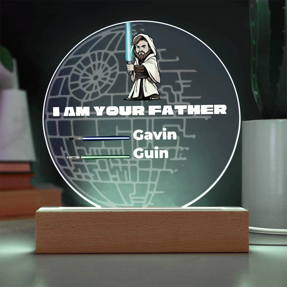 Personalized Jedi Acrylic Plaque with LED option