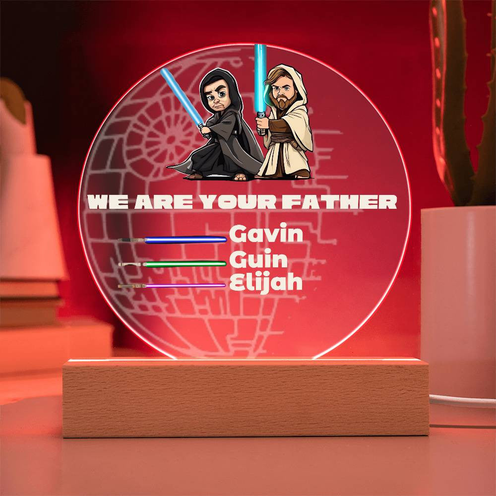 Personalized PRIDE Jedi Acrylic Plaque with LED option