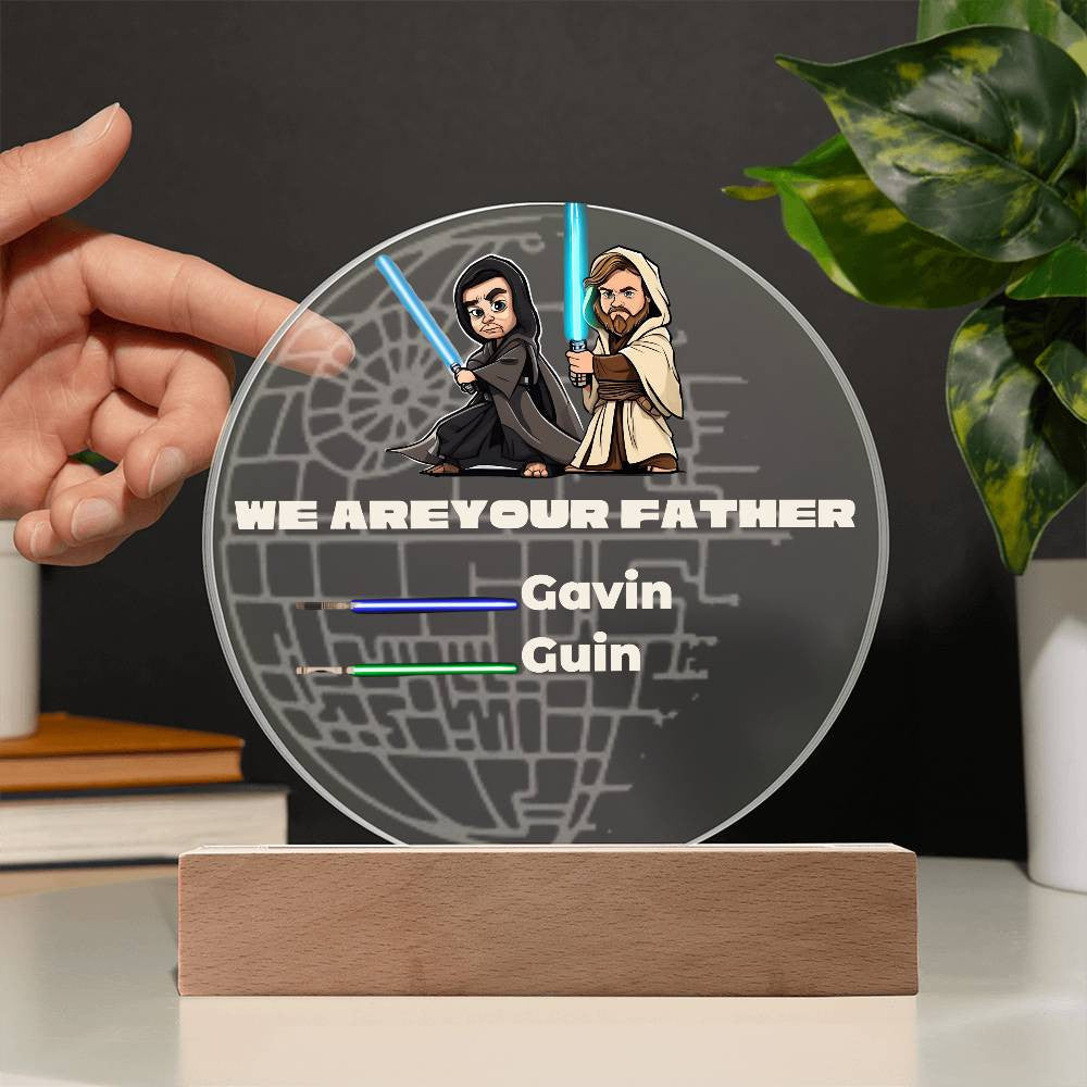 Personalized PRIDE Jedi Acrylic Plaque with LED option