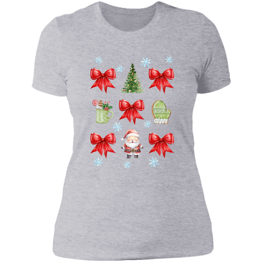 Christmas Bows Ladies T-Shirt