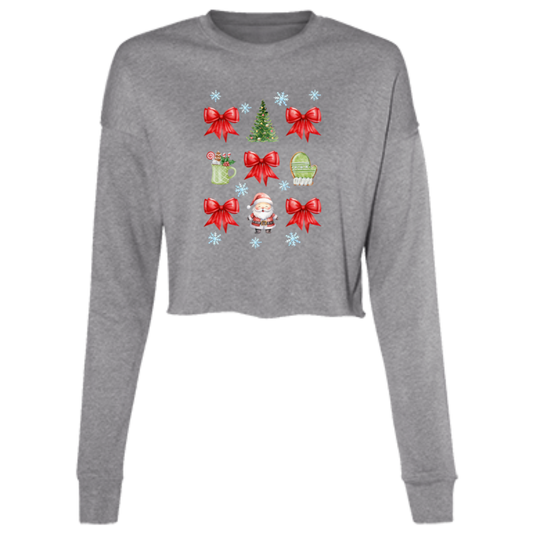 Christmas Bows | Ladies' Cropped Fleece Crew