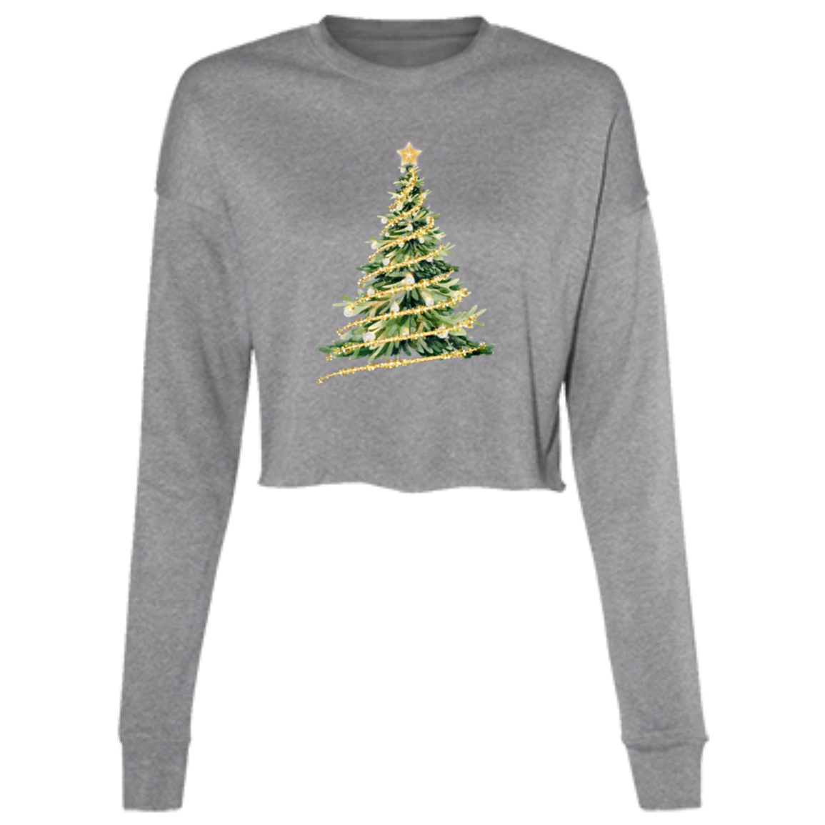 Christmas Tree Gold Magic | Ladies' Cropped Fleece Crew