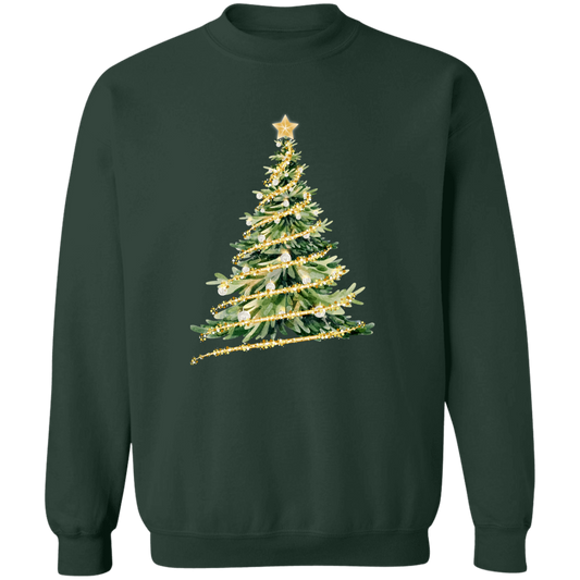 Christmas Tree Gold Magic | Unisex Crewneck Pullover Sweatshirt