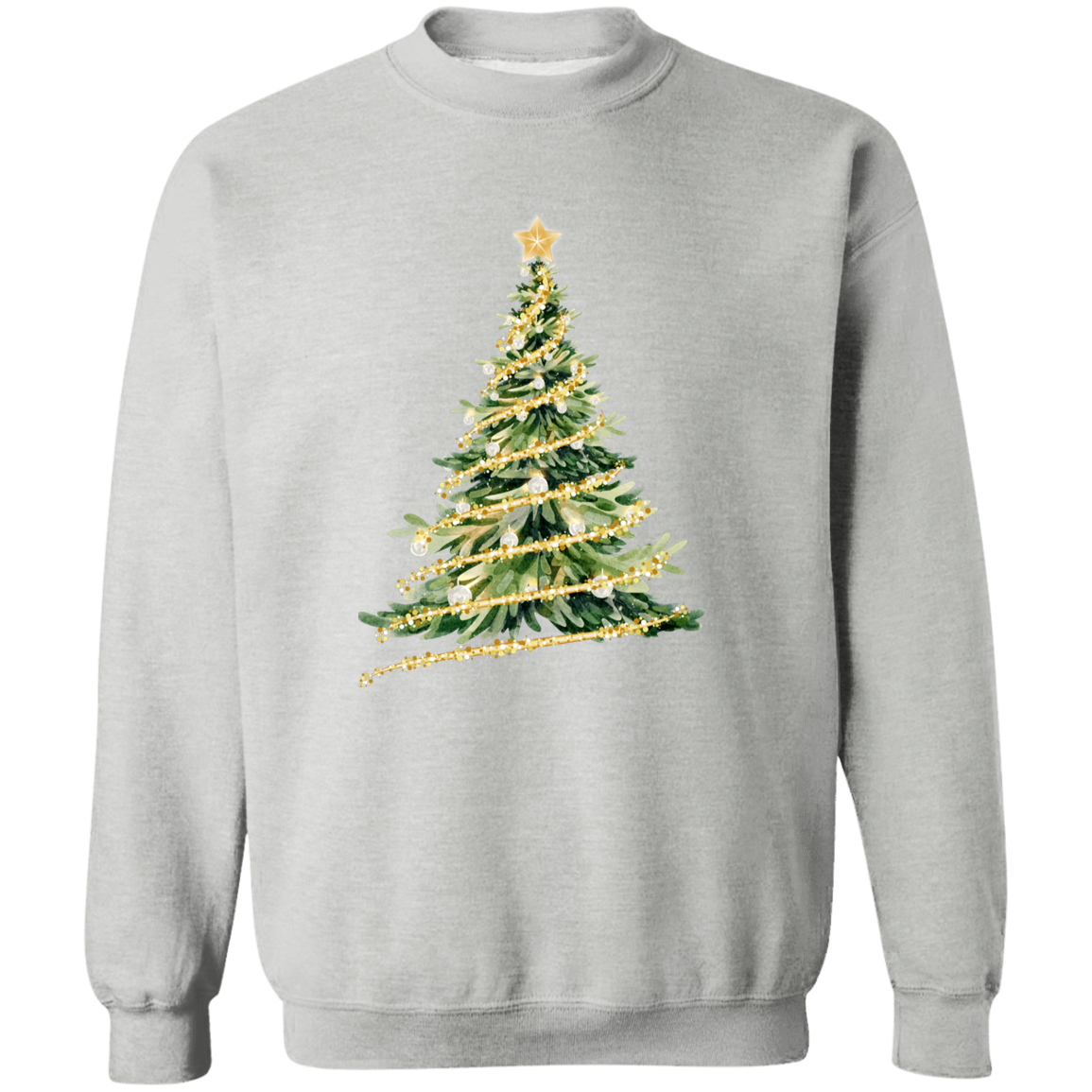 Christmas Tree Gold Magic | Unisex Crewneck Pullover Sweatshirt