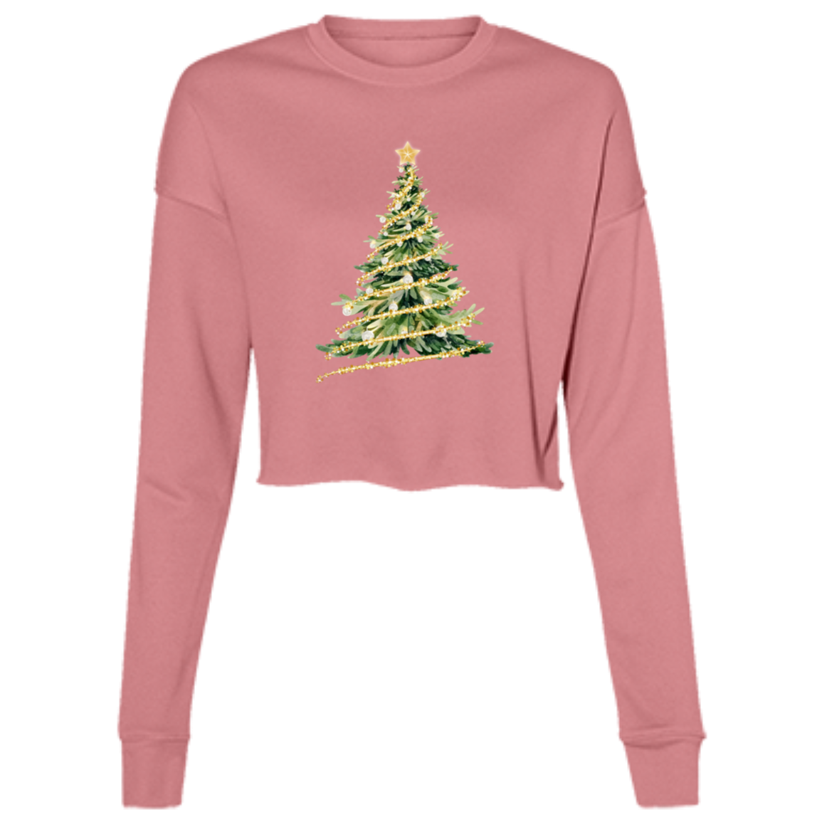 Christmas Tree Gold Magic | Ladies' Cropped Fleece Crew