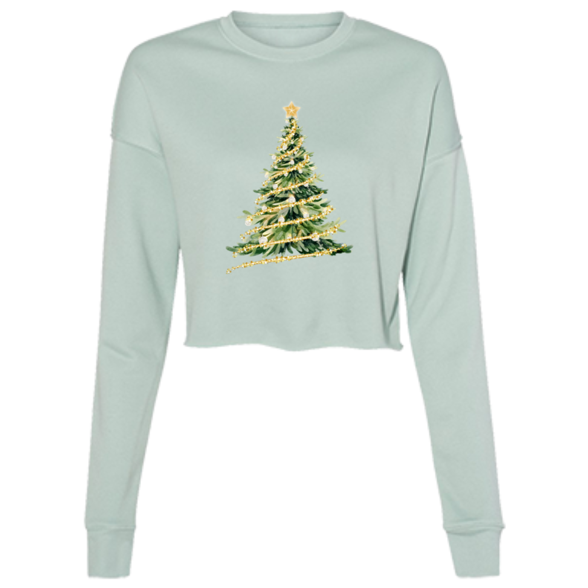 Christmas Tree Gold Magic | Ladies' Cropped Fleece Crew