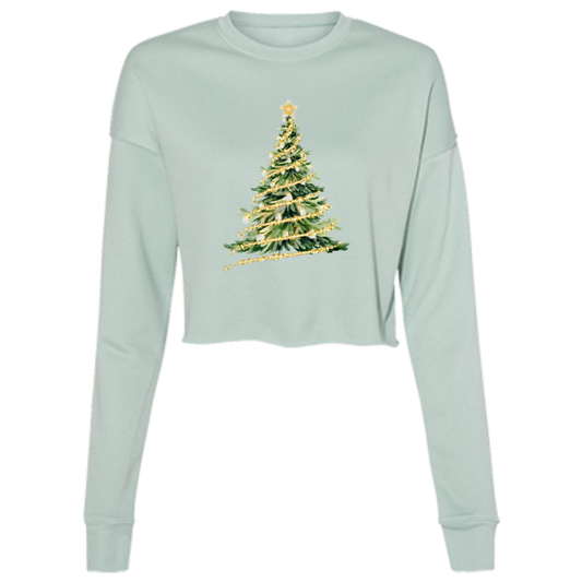 Christmas Tree Gold Magic | Ladies' Cropped Fleece Crew