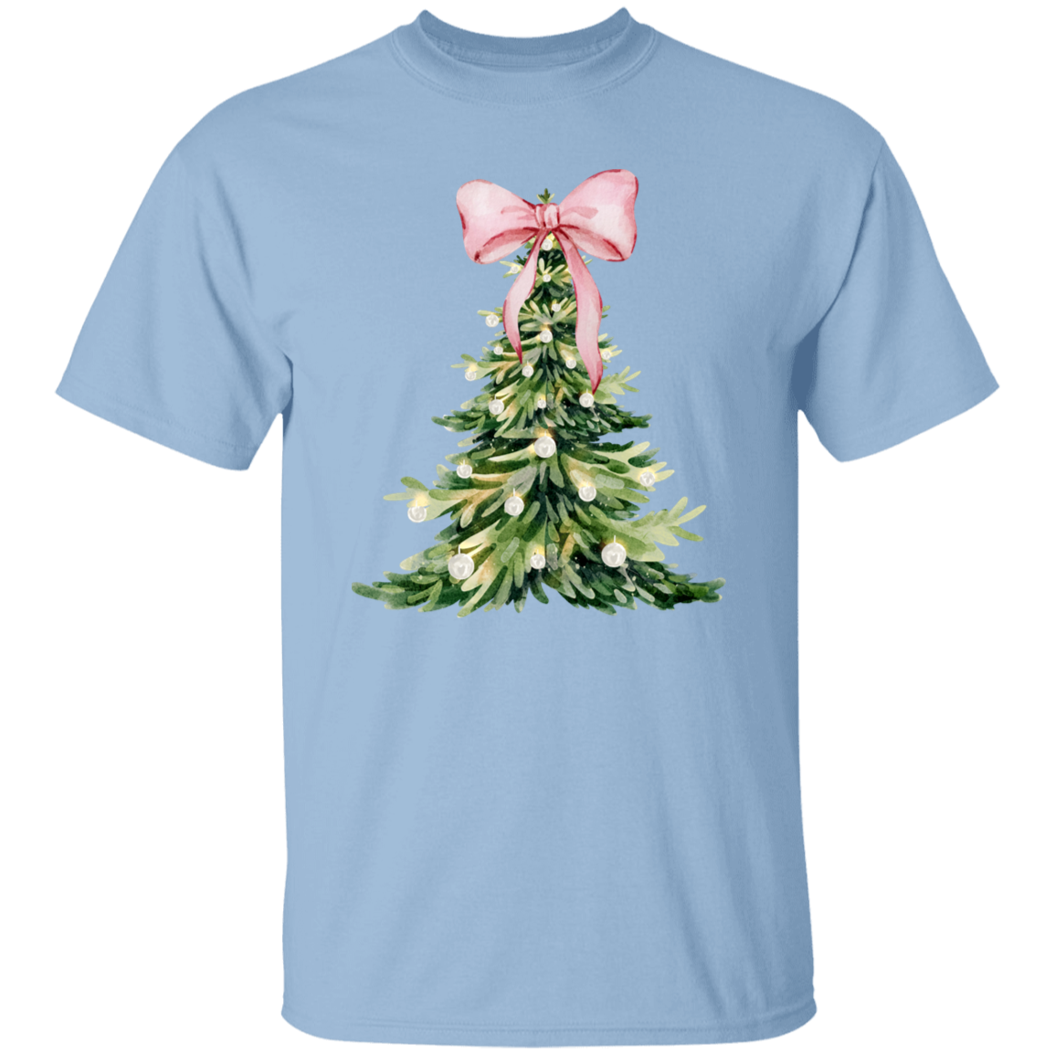 Christmas Tree Pink Bow  | Unisex T-Shirt T-Shirt