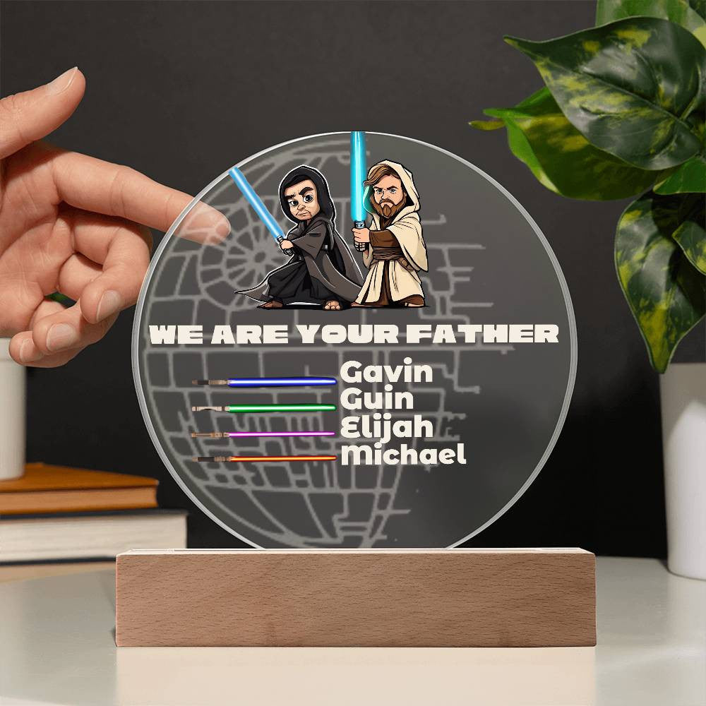 Personalized PRIDE Jedi Acrylic Plaque with LED option